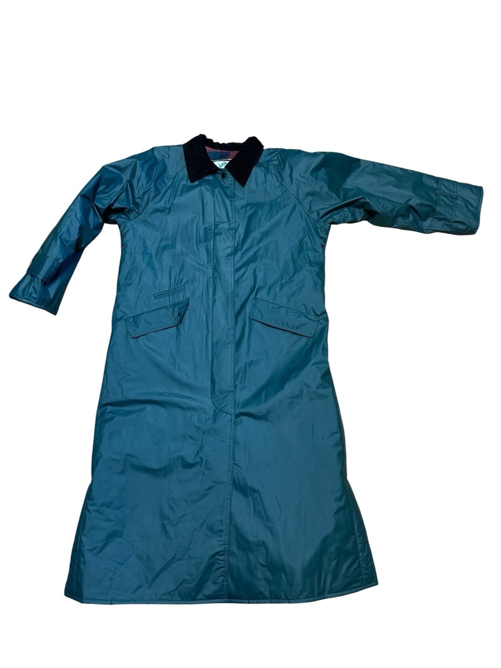 Vintage Misty Harbor Green Plaid Women’s Size M Flannel Lined Rain Coat - Picture 10 of 12